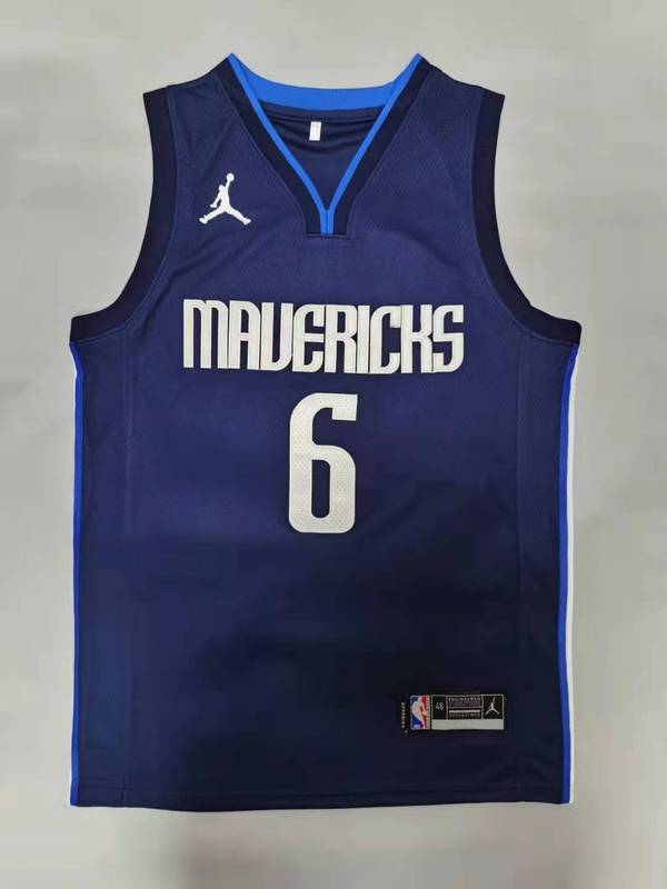 Men Dallas Mavericks 6 Porzingis Drak Blue Jordan style 2025 NBA Jersey